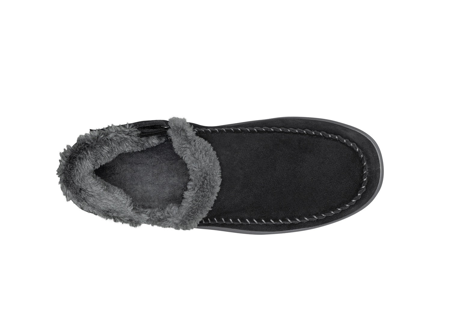 Orthofeet Lorin Wool Supportive Hands-Free Slipper-Shoe - Black - Bird's Eye View - 6