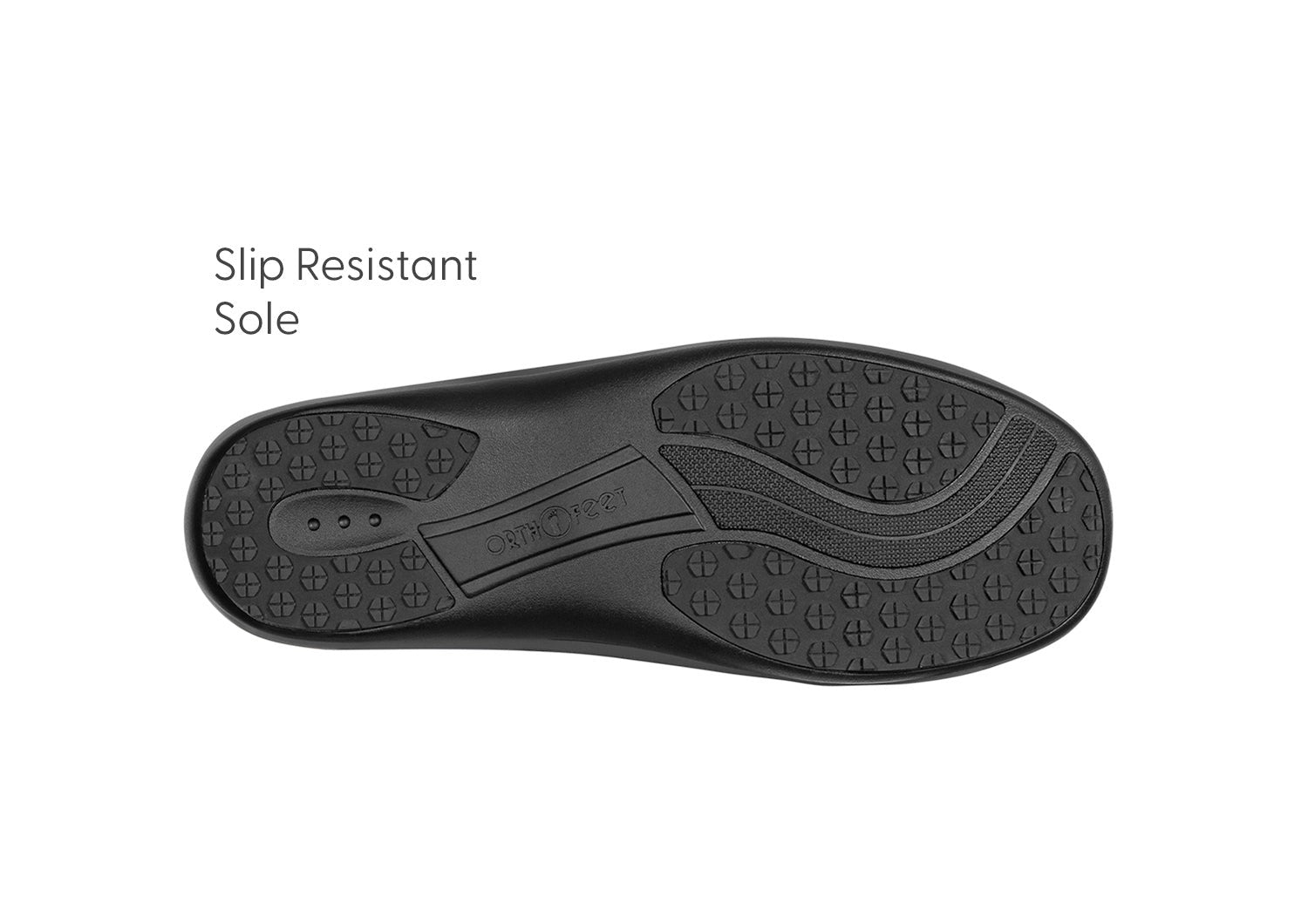 Orthofeet Lorin Wool Supportive Hands-Free Slipper-Shoe - Black - Sole View - 7