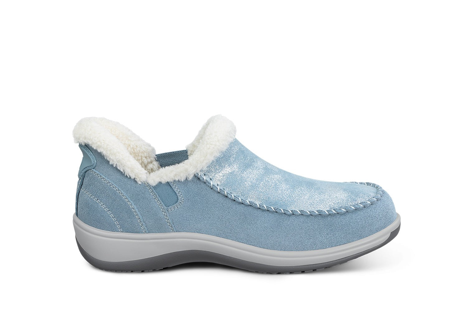 Orthofeet Lorin Wool Supportive Hands-Free Slipper-Shoe - Blue Shimmer - Product View - 1