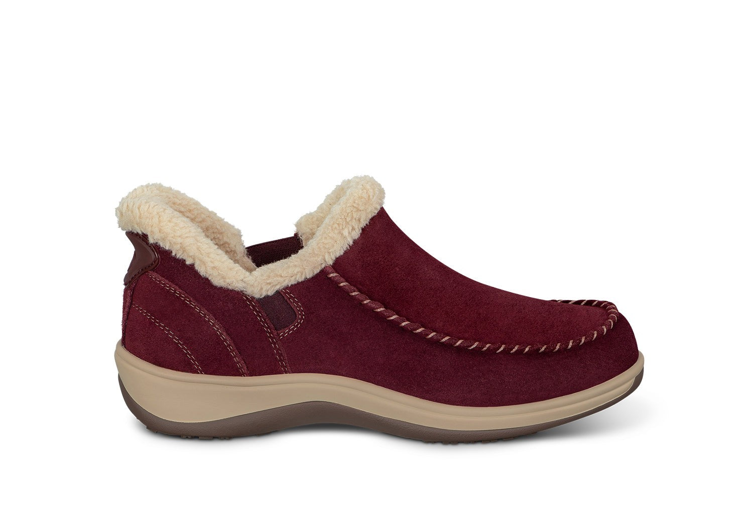 Orthofeet Lorin Wool Supportive Hands-Free Slipper-Shoe - Bordeaux - Product View - 1