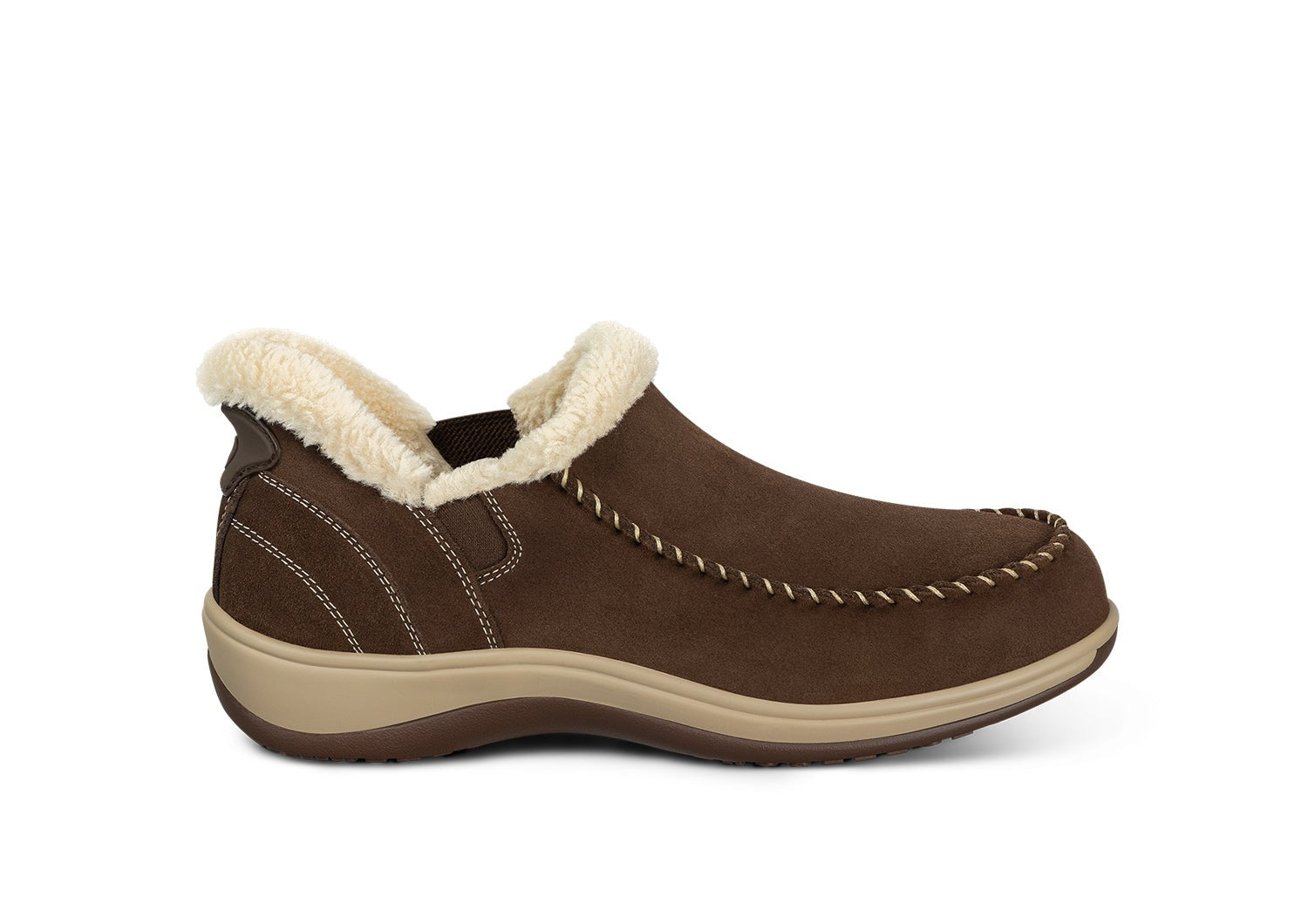 Orthofeet Lorin Wool Supportive Hands-Free Slipper-Shoe - Brown - Product View - 1
