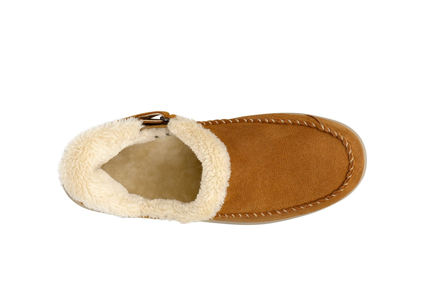 Orthofeet Lorin Wool Supportive Hands-Free Slipper-Shoe - Camel - Bird's Eye View - 4