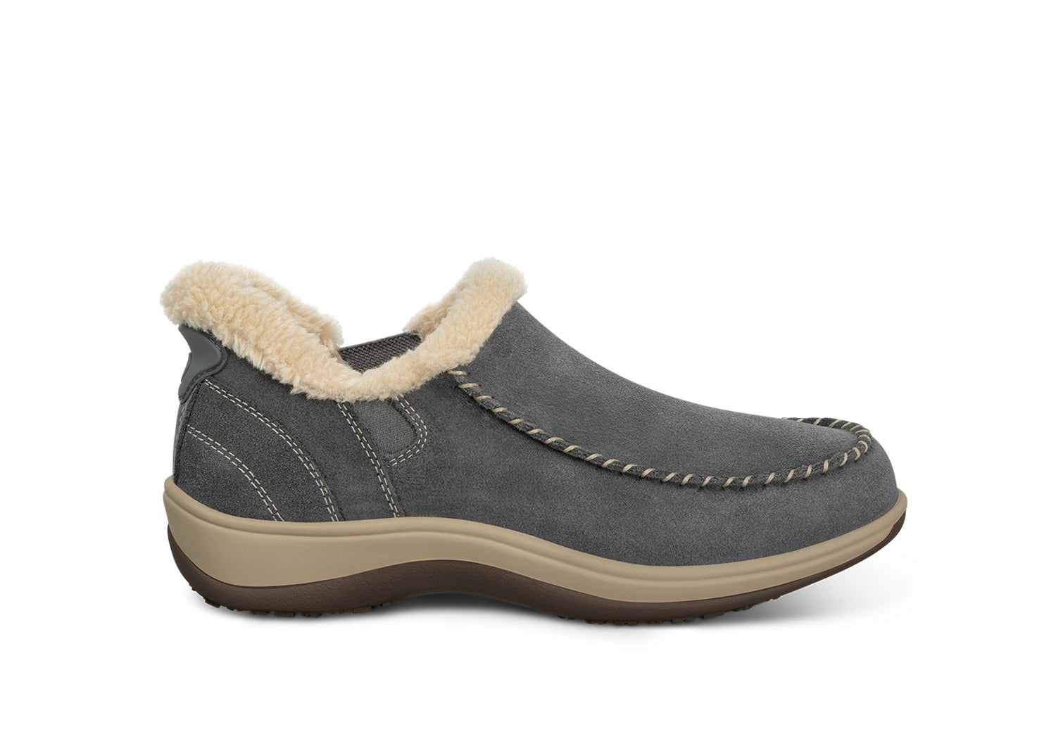 Orthofeet Lorin Wool Supportive Hands-Free Slipper-Shoe - Gray - Product View - 1