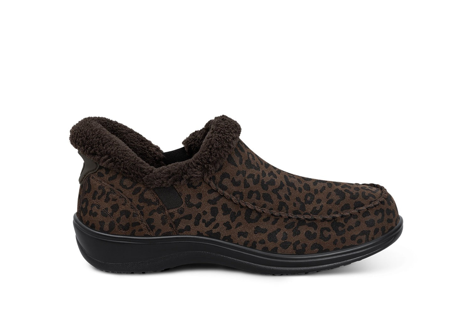Orthofeet Lorin Wool Supportive Hands-Free Slipper-Shoe - Leopard - Product View - 1