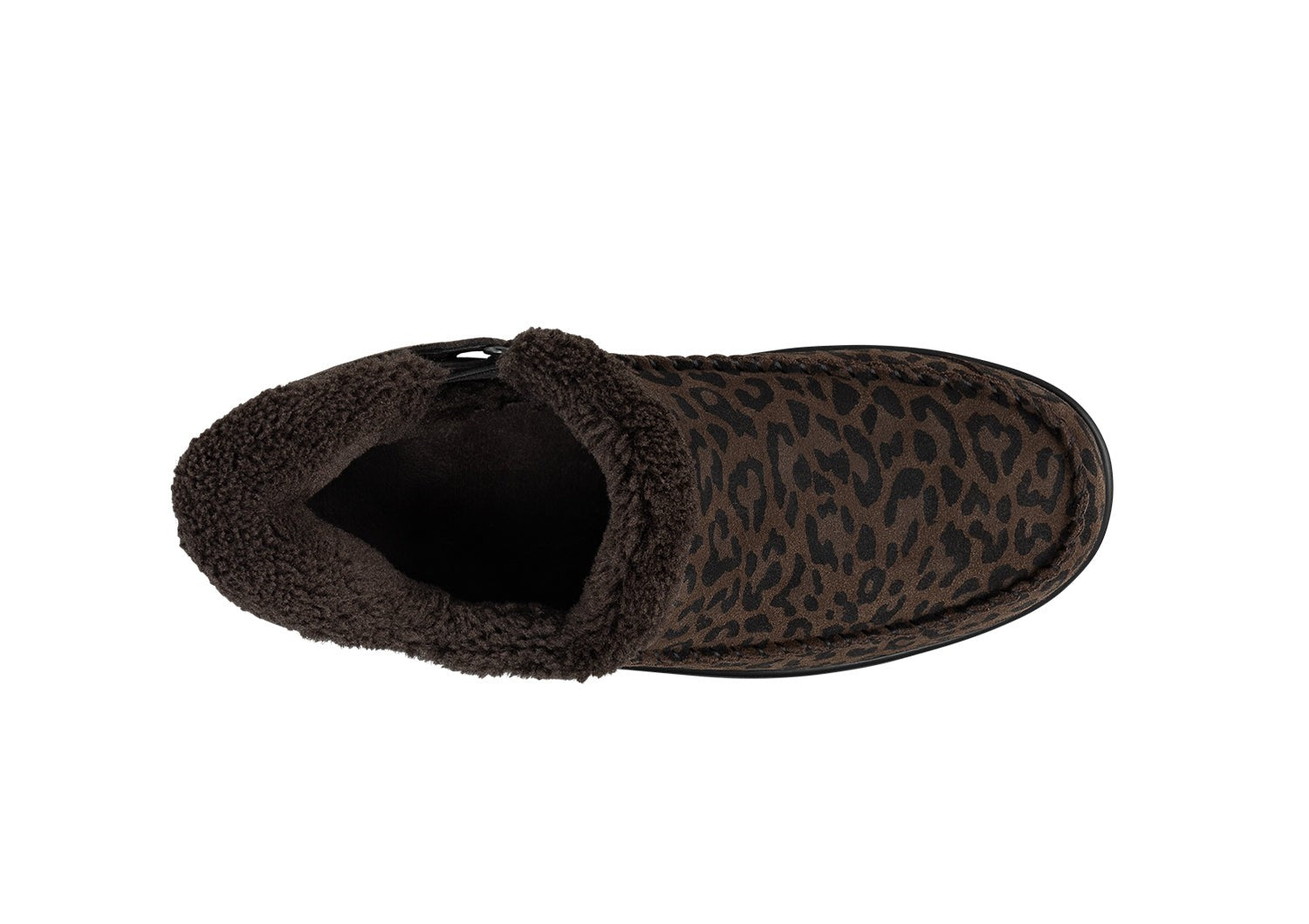 Orthofeet Lorin Wool Supportive Hands-Free Slipper-Shoe - Leopard - Bird's Eye View - 6