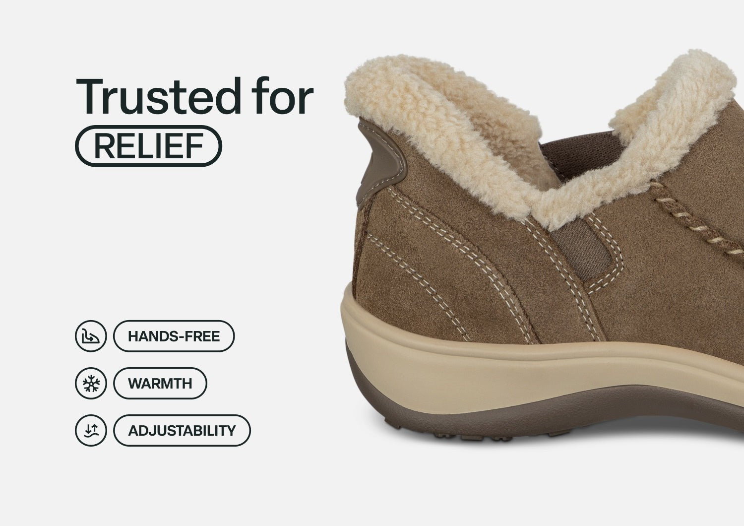Orthofeet Lorin Wool Supportive Hands-Free Slipper-Shoe - Lifestyle - Feature Detail - 6