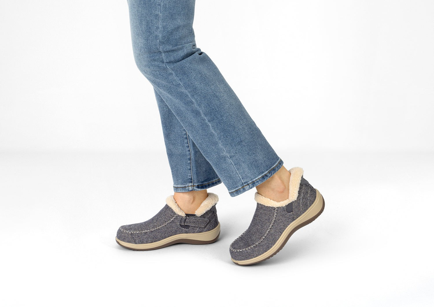 Orthofeet Lorin Wool Supportive Hands-Free Slipper-Shoe - Lifestyle - Lifestyle View - 9