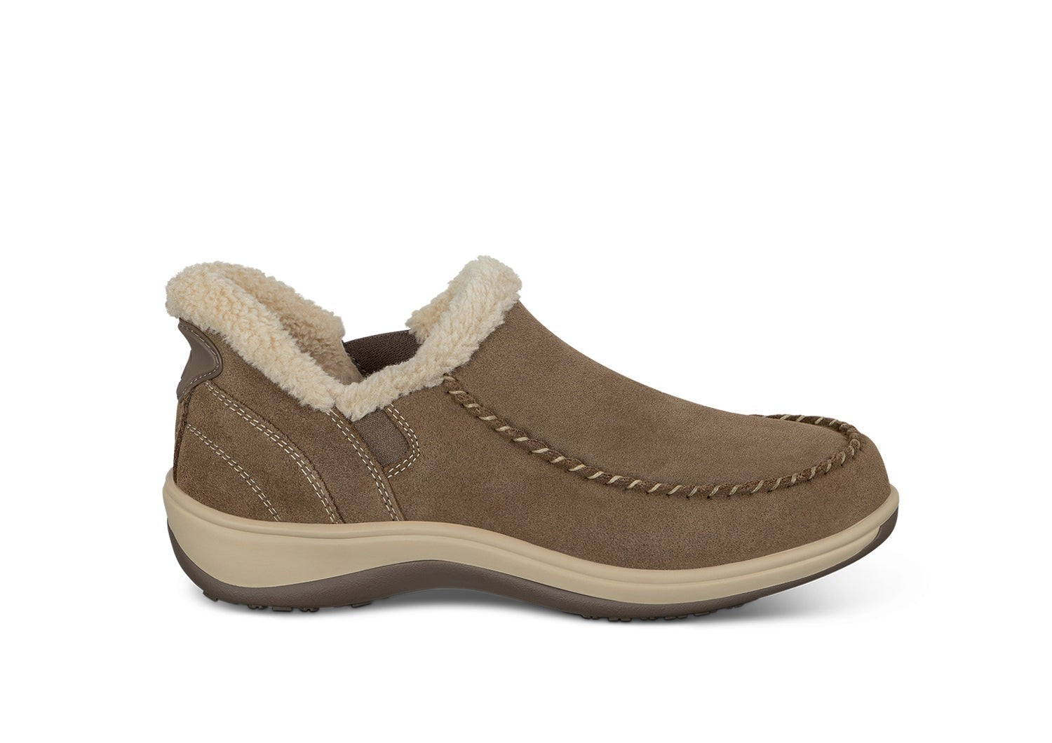 Orthofeet Lorin Wool Supportive Hands-Free Slipper-Shoe - Light Brown - Product View - 1