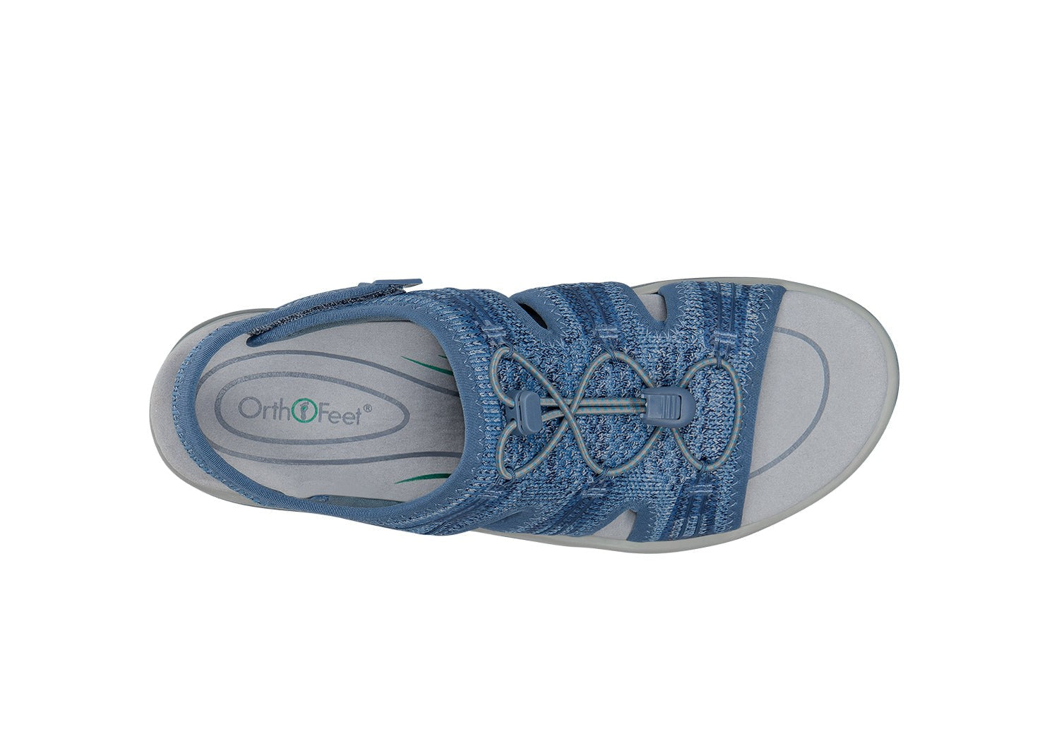 Orthofeet Maui Heel Strap Stretch Comfort Support Women's Sandal - Blue - Bird's Eye View - 6