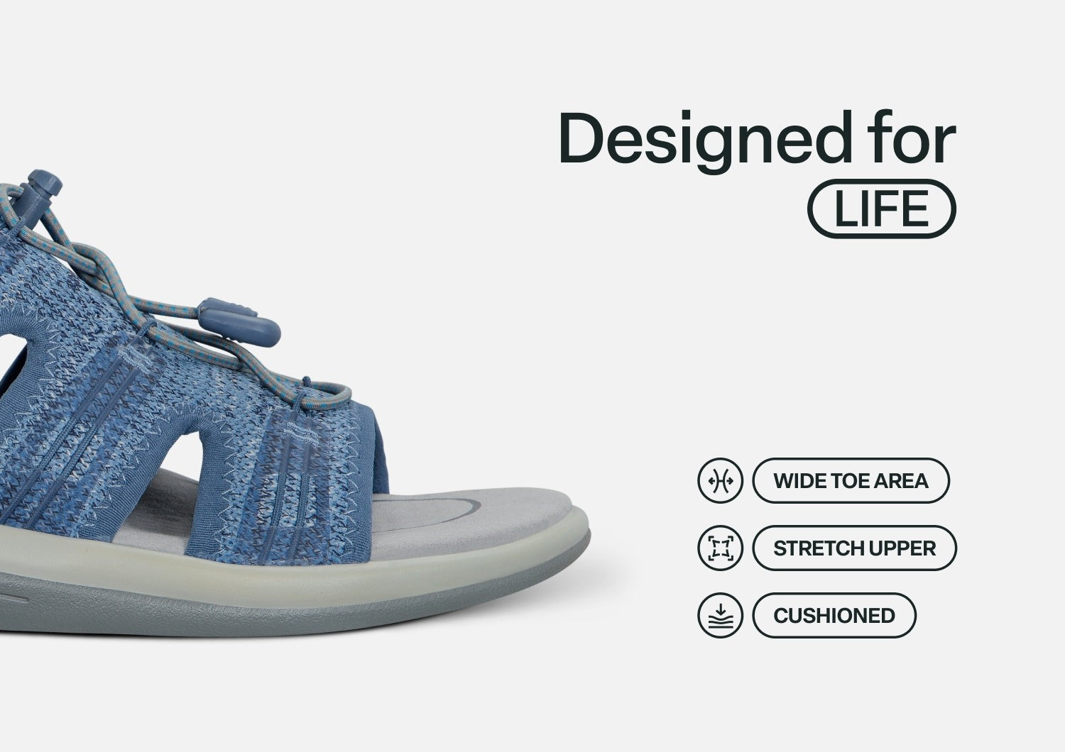 Orthofeet Maui Heel Strap Stretch Comfort Support Women's Sandal - Blue - Feature Detail - 5