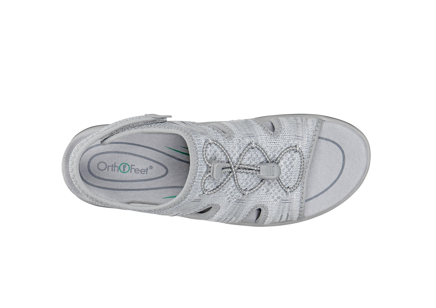 Orthofeet Maui Heel Strap Stretch Comfort Support Women's Sandal - Gray - Bird's Eye View - 7