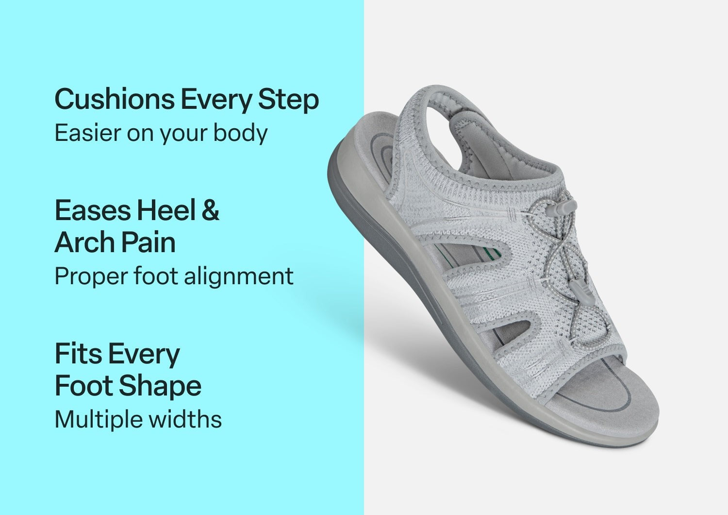 Orthofeet Maui Heel Strap Stretch Comfort Support Women's Sandal - Gray - Comfort Benefits - 3
