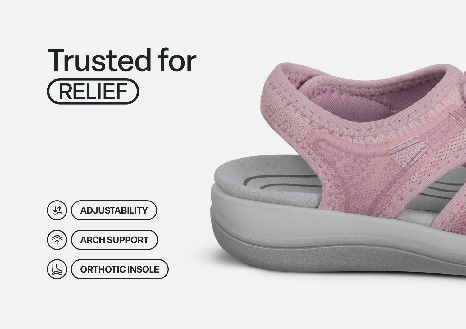 Orthofeet Maui Heel Strap Stretch Comfort Support Women's Sandal - Rose Knit - Feature Detail - 4
