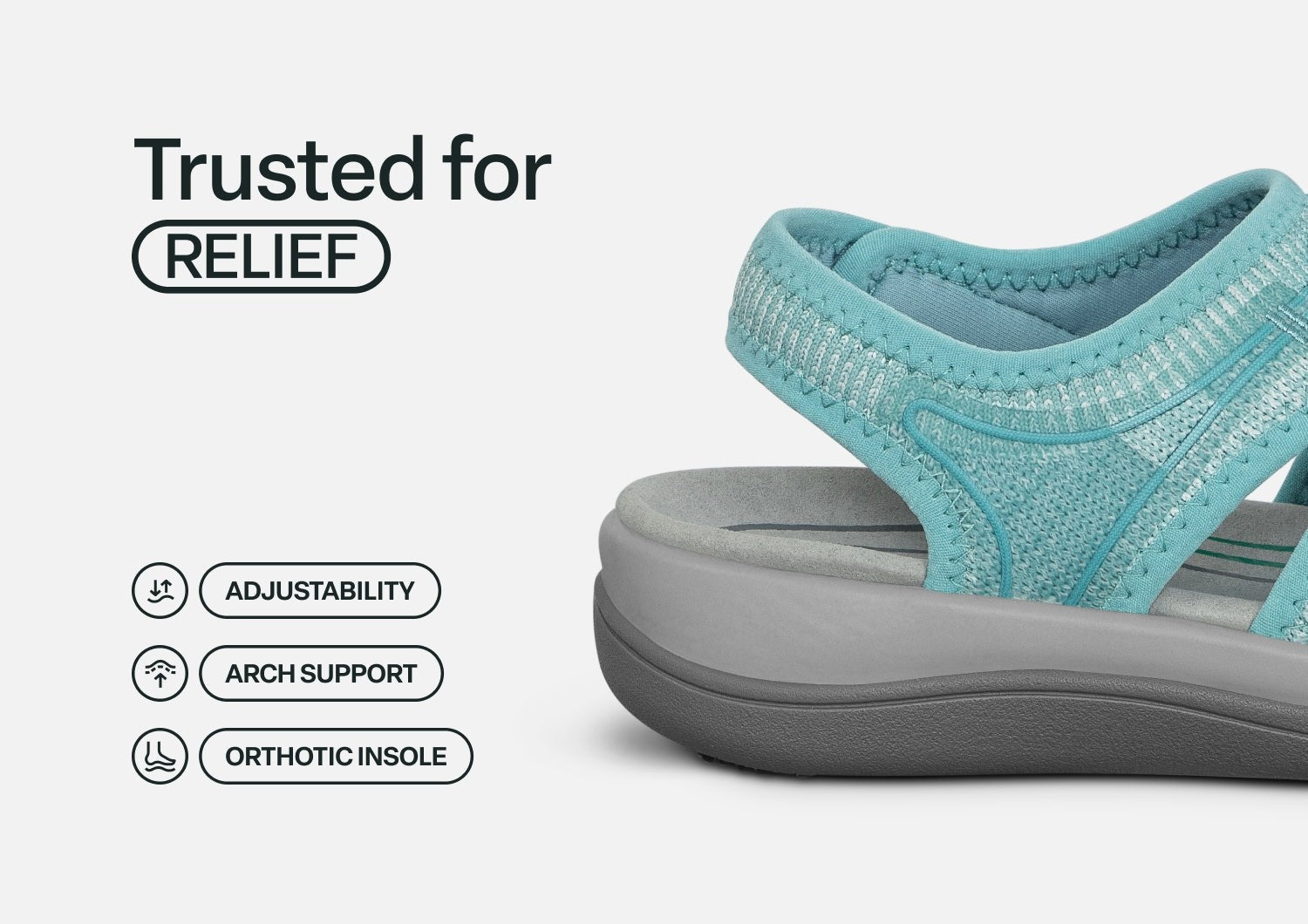 Orthofeet Maui Heel Strap Stretch Comfort Support Women's Sandal - Turquoise - Feature Detail - 4