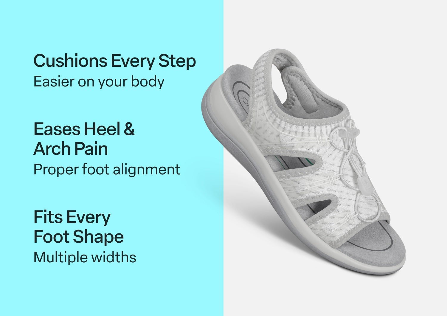 Orthofeet Maui Heel Strap Stretch Comfort Support Women's Sandal - White/gray - Comfort Benefits - 3