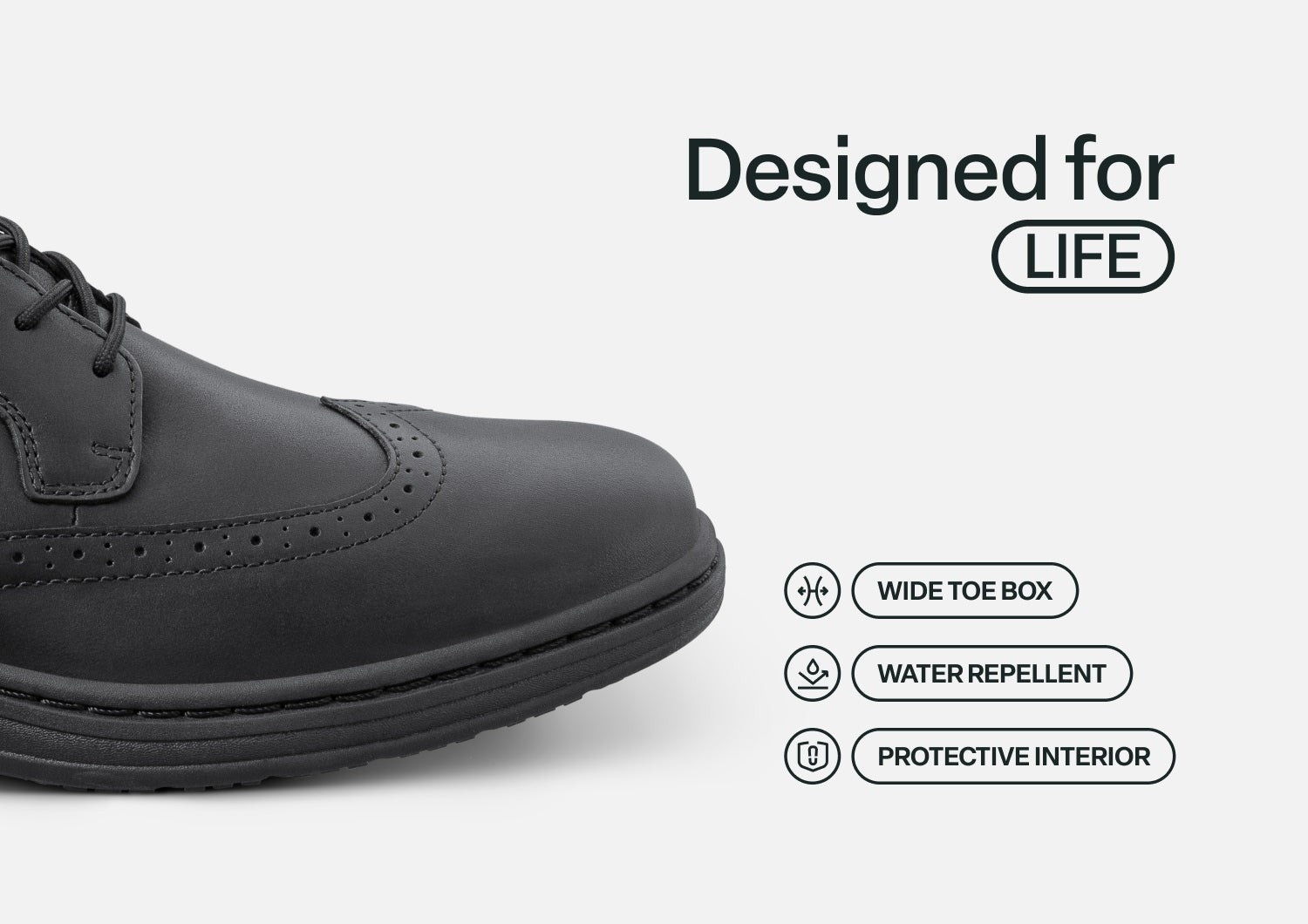 Orthofeet Moreno Men's Dress - Black - Feature Detail - 5