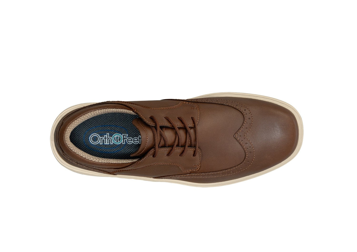 Orthofeet Moreno Men's Dress - Brown - Bird's Eye View - 6