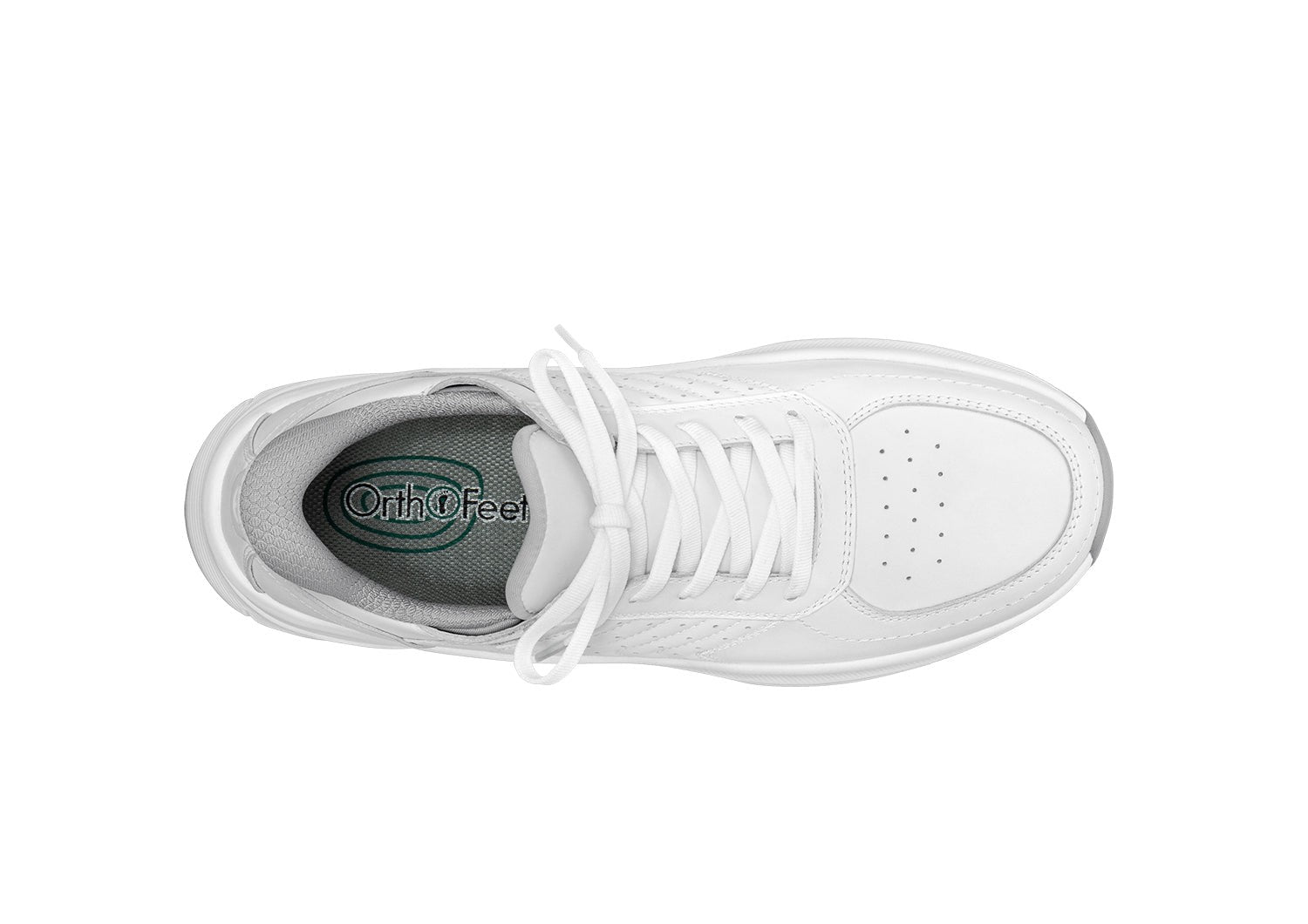 Orthofeet Navigate Hands-Free Men's Sneakers - White - Bird's Eye View - 5