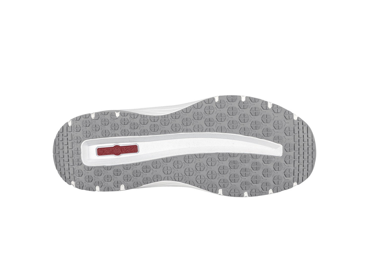 Orthofeet Navigate Hands-Free Men's Sneakers - White - Sole View - 6