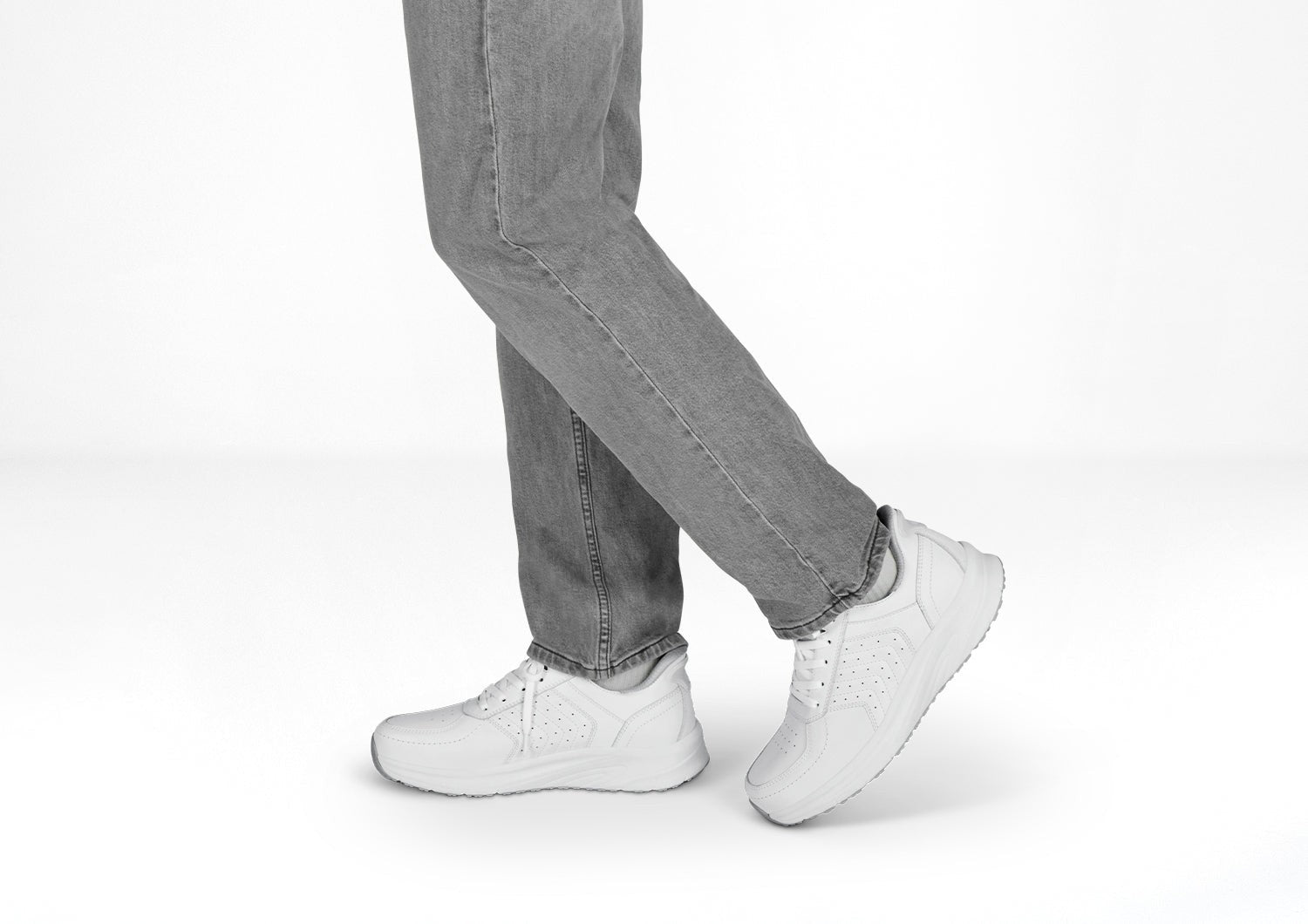 Orthofeet Navigate Hands-Free Men's Sneakers - White - Lifestyle View - 8