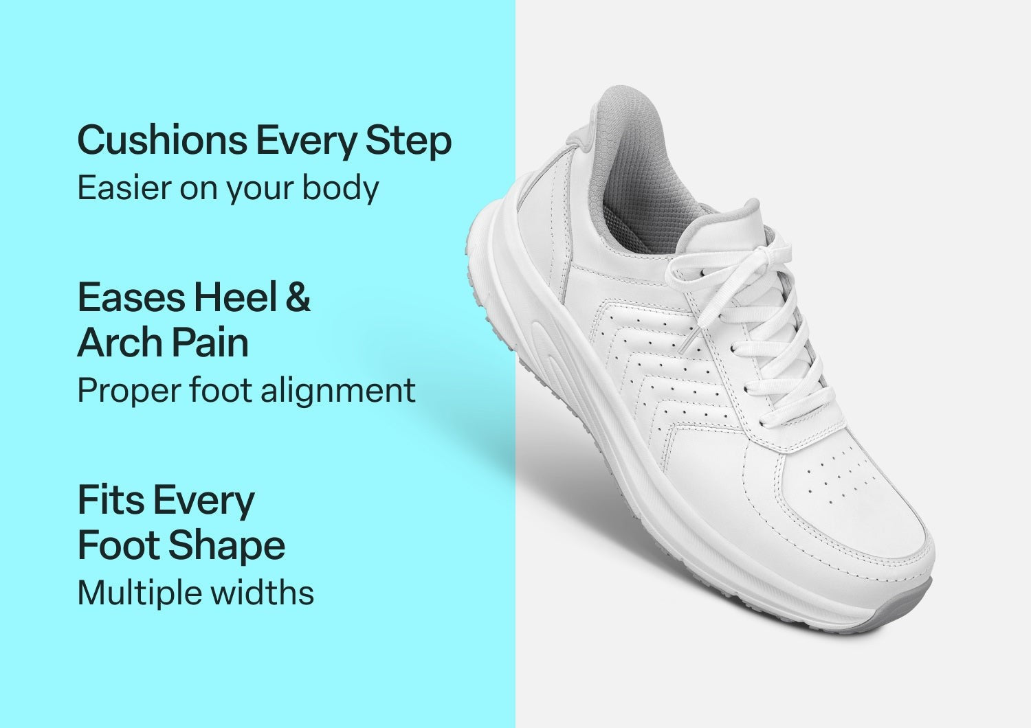 Orthofeet Navigate Hands-Free Men's Sneakers - White - Comfort Benefits - 2