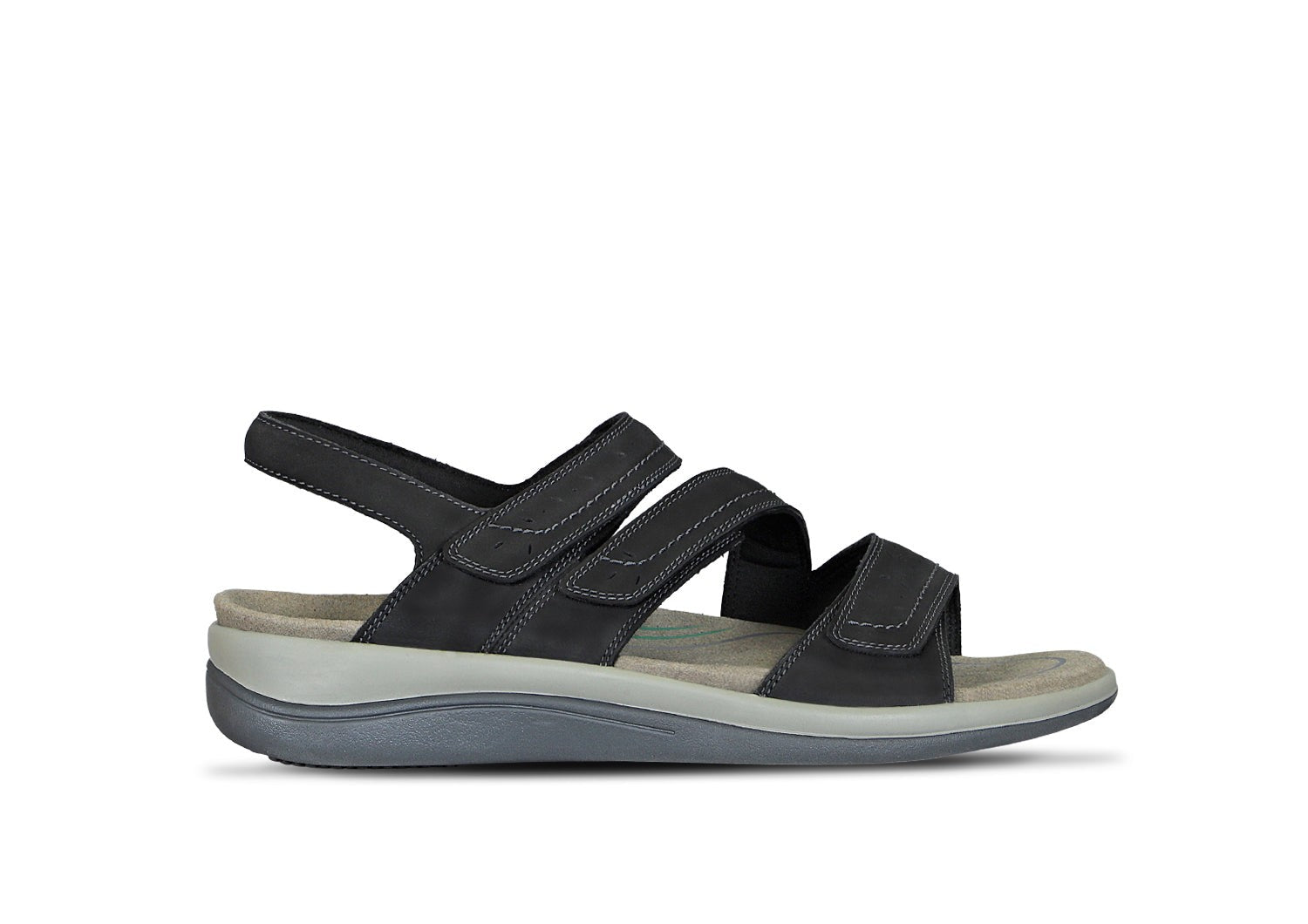 Orthofeet Naxos Supportive Adjustable Women's Sandals - Black - Product View - 1
