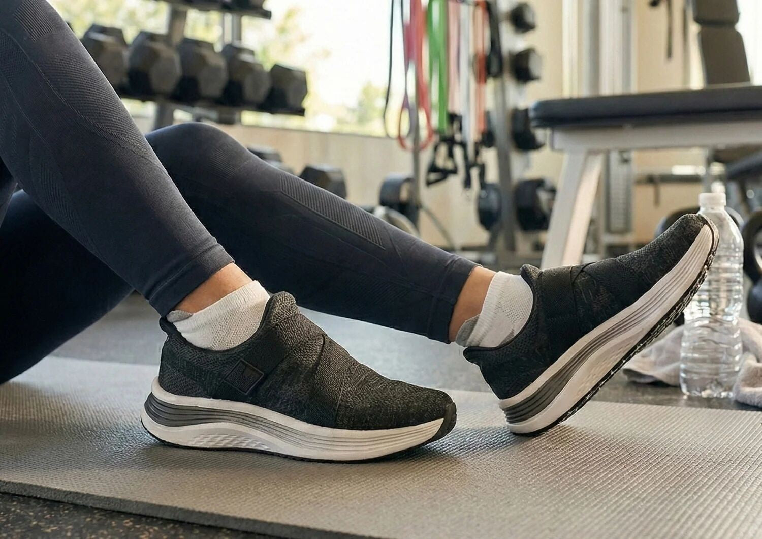 Orthofeet Naya Hands-Free Cushioned Stretch - Black - Lifestyle View - 7