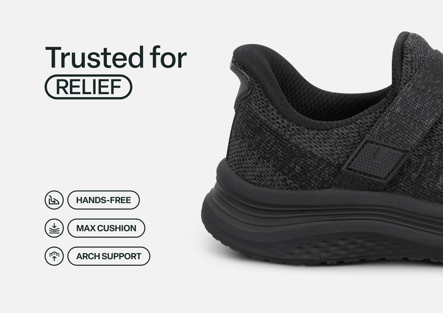 Orthofeet Naya Hands-Free Cushioned Stretch - Black/black - Feature Detail - 3