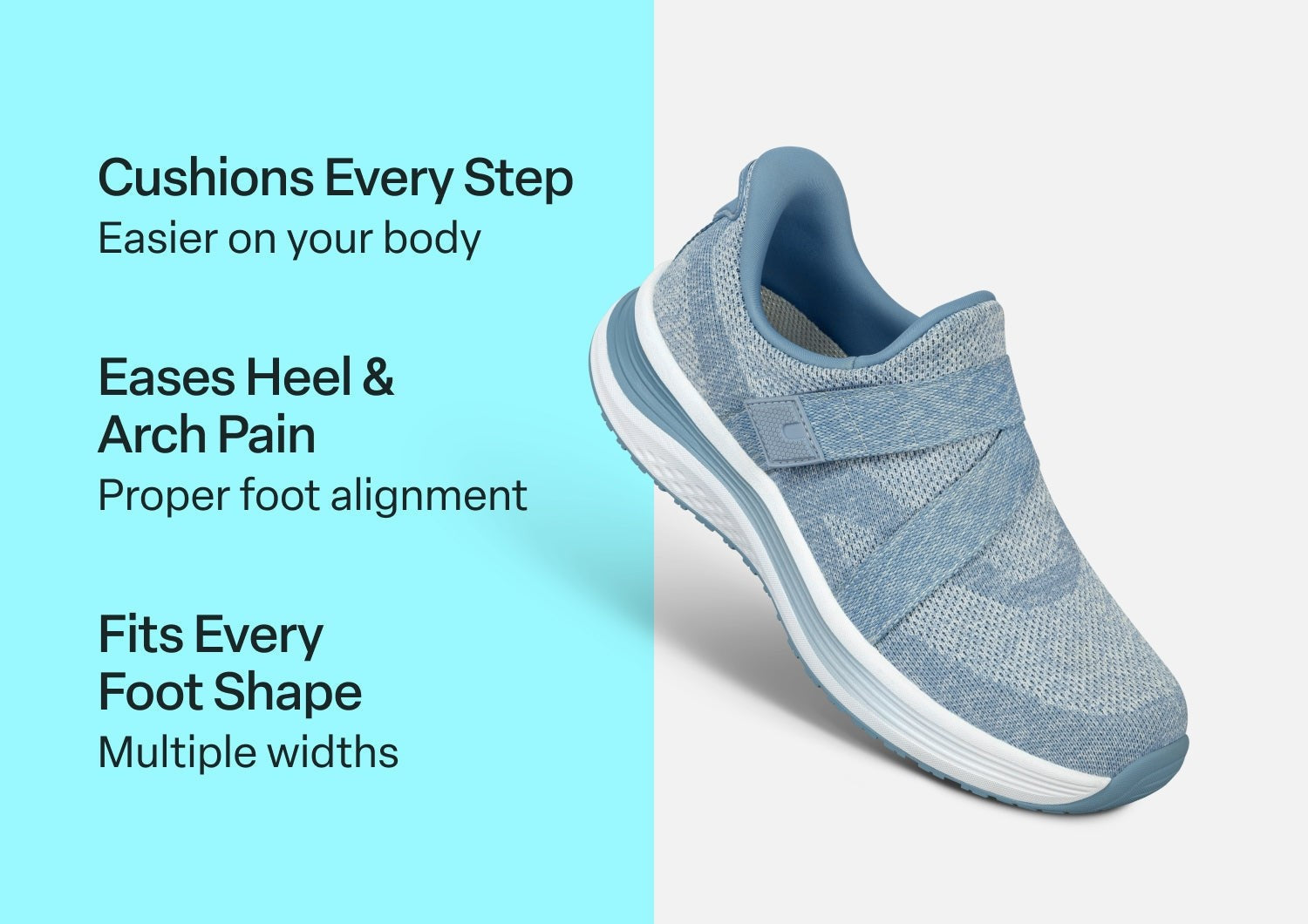 Orthofeet Naya Hands-Free Cushioned Stretch - Blue - Comfort Benefits - 2