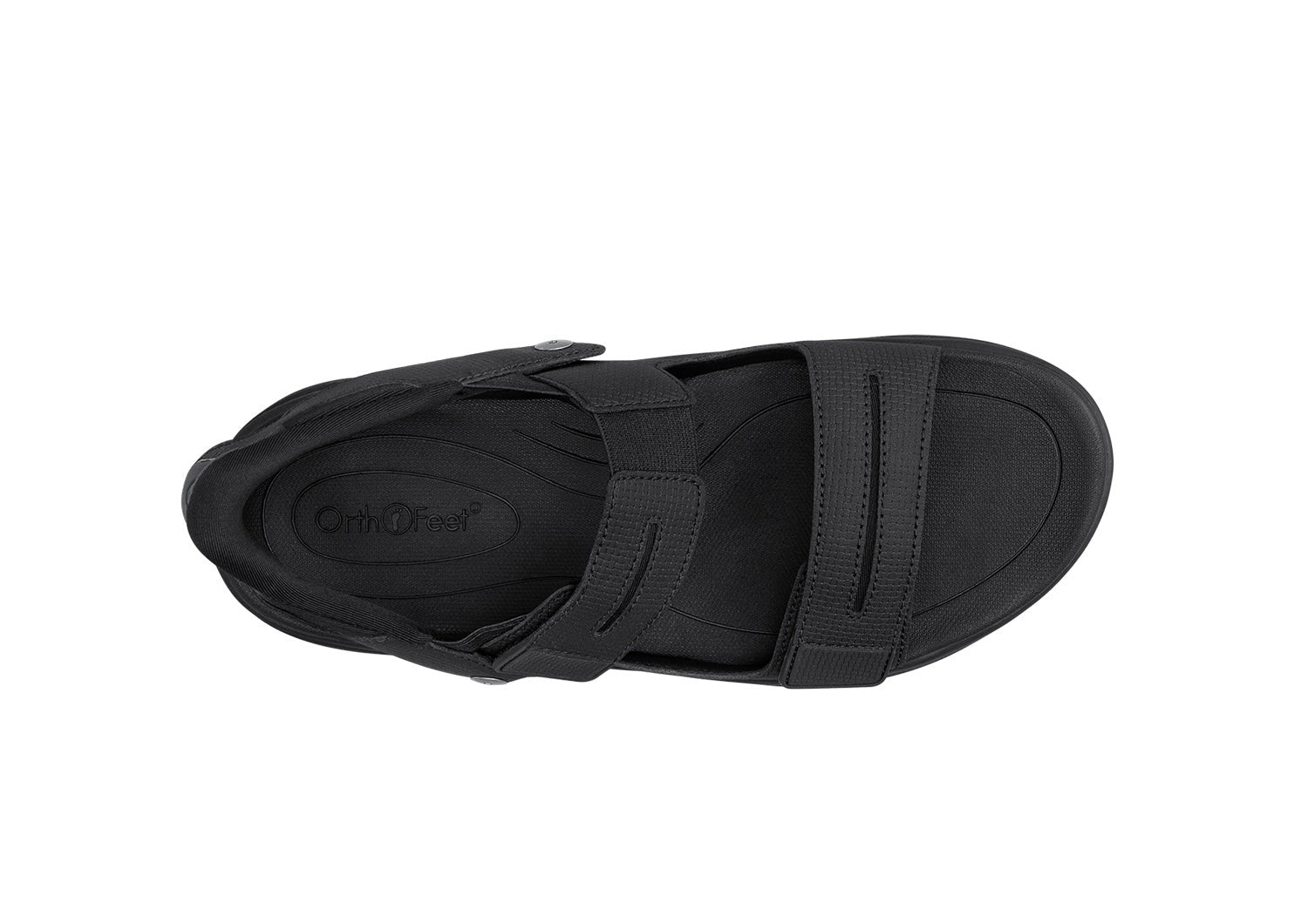 Orthofeet Neptune Hands-Free Support Men's Sandals - Black - Product View - 7
