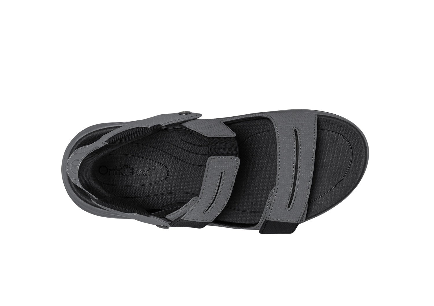 Orthofeet Neptune Hands-Free Support Men's Sandals - Gray - Bird's Eye View - 5