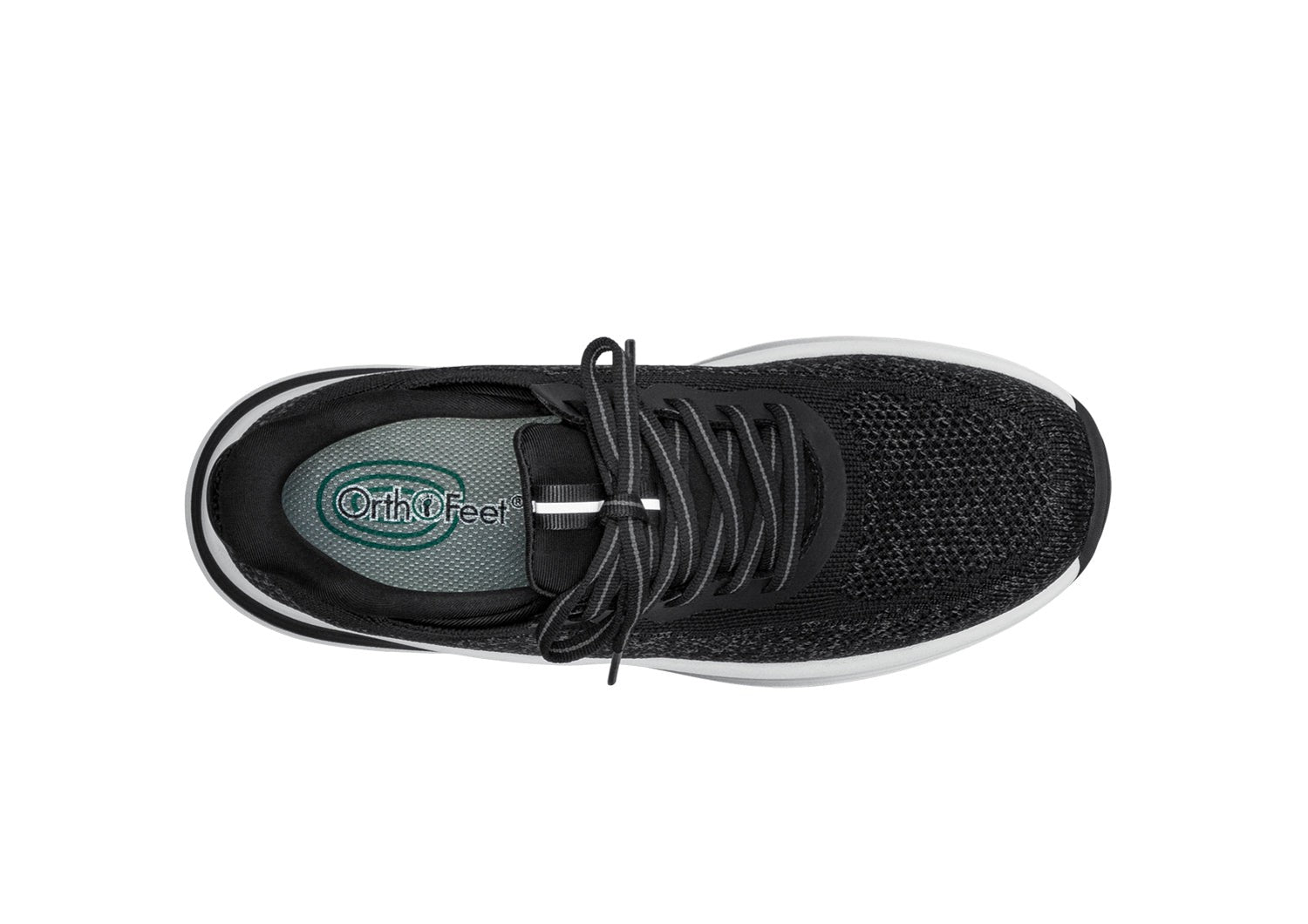Orthofeet Nira Hands-Free Supportive Slip-On Women's Sneakers - Black - Bird's Eye View - 5