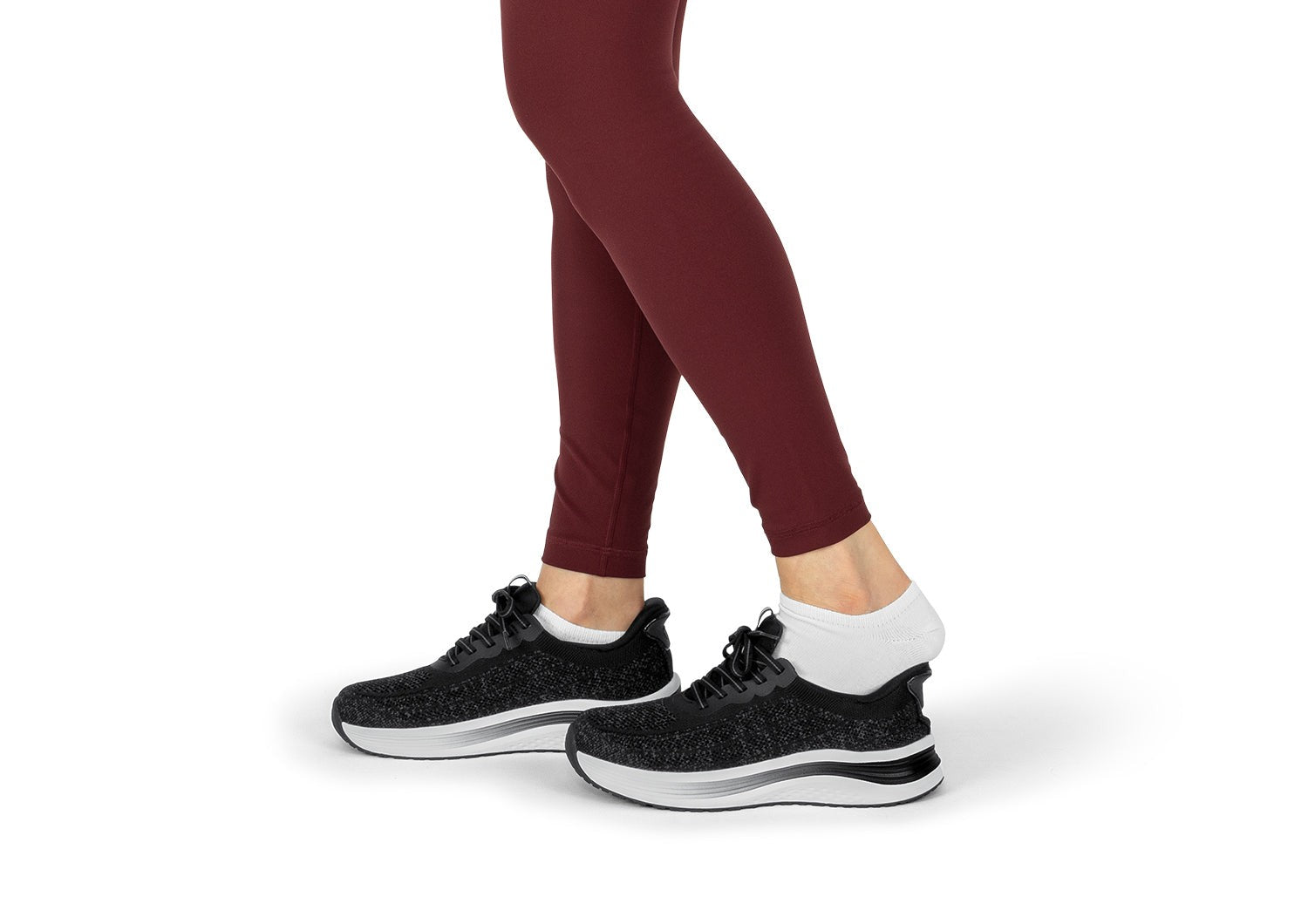 Orthofeet Nira Hands-Free Supportive Slip-On Women's Sneakers - Black - Lifestyle View - 8