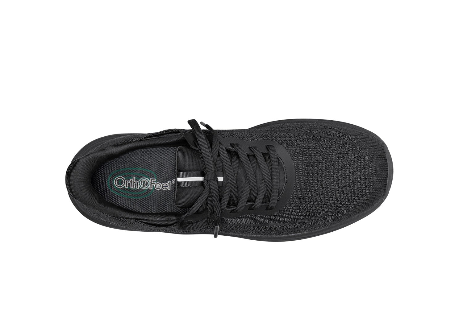 Orthofeet Nira Hands-Free Supportive Slip-On Women's Sneakers - Black/black - Bird's Eye View - 5