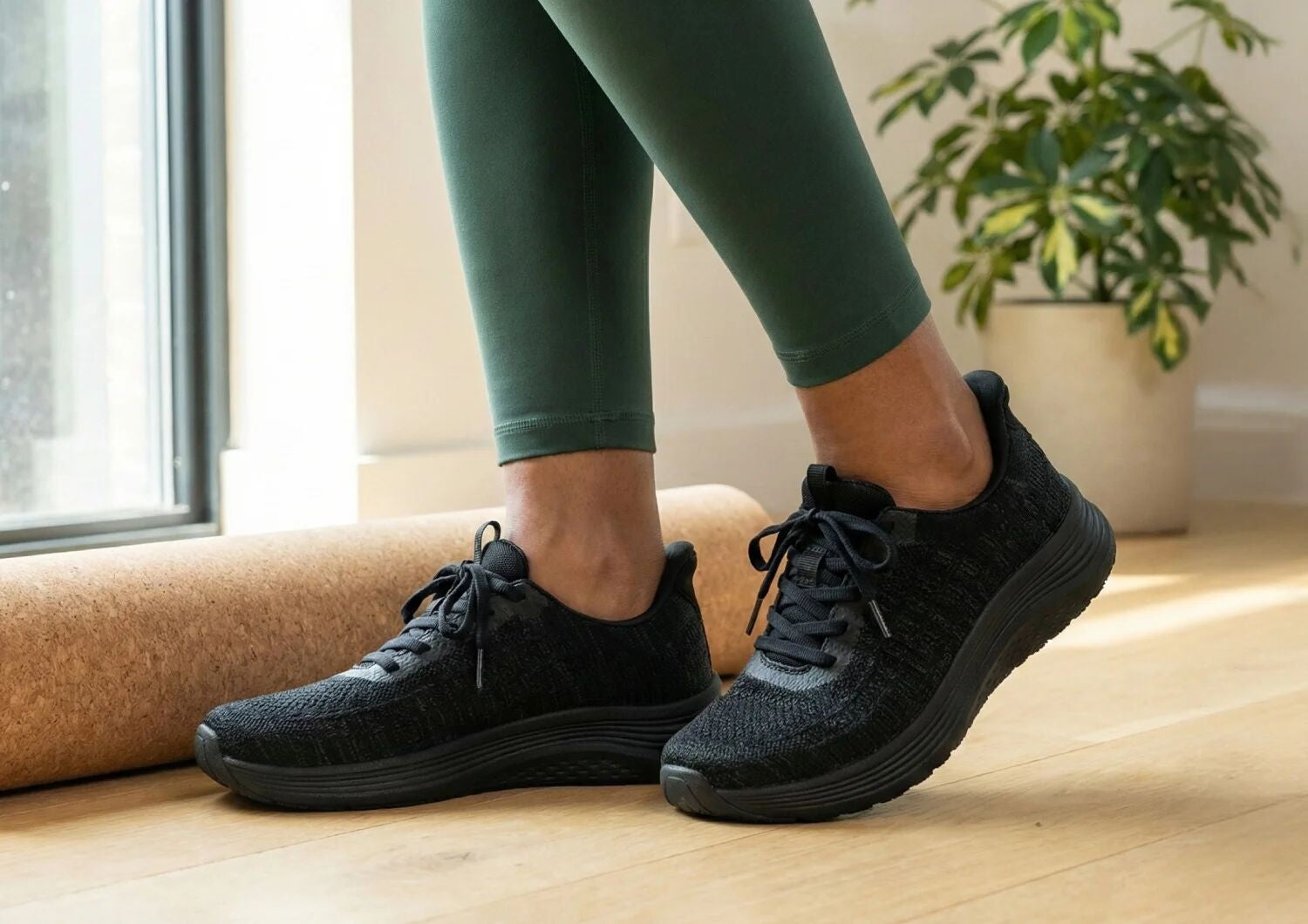 Orthofeet Nira Hands-Free Supportive Slip-On Women's Sneakers - Black/black - Lifestyle View - 7