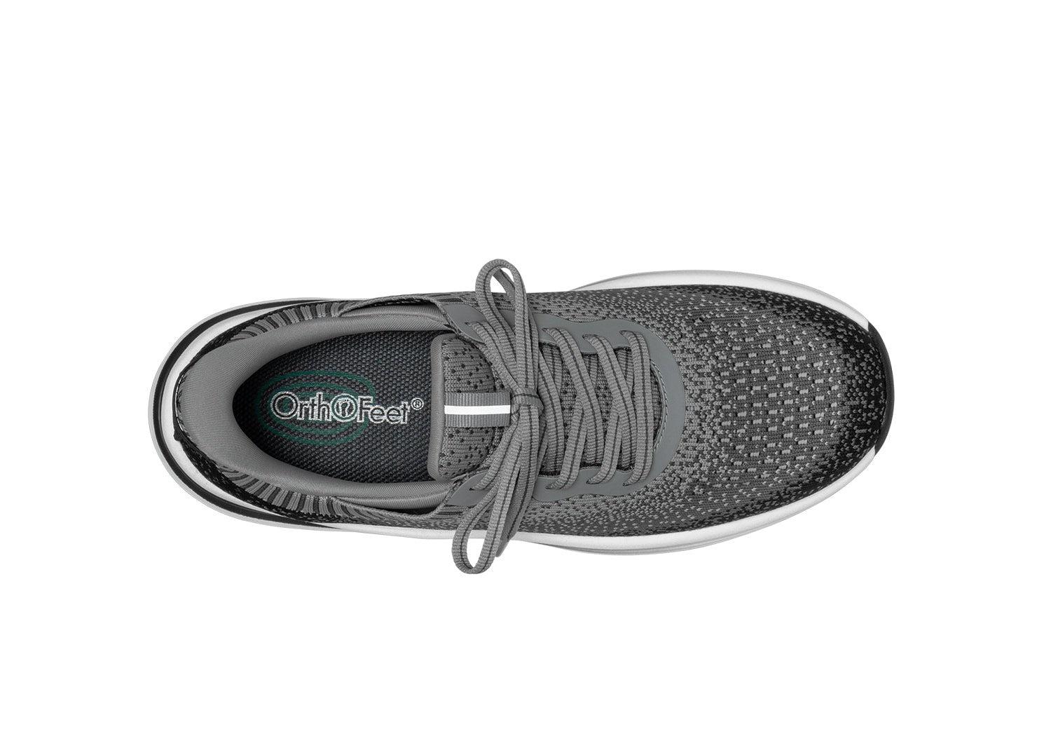 Orthofeet Nira Hands-Free Supportive Slip-On Women's Sneakers - Black/gray - Bird's Eye View - 5