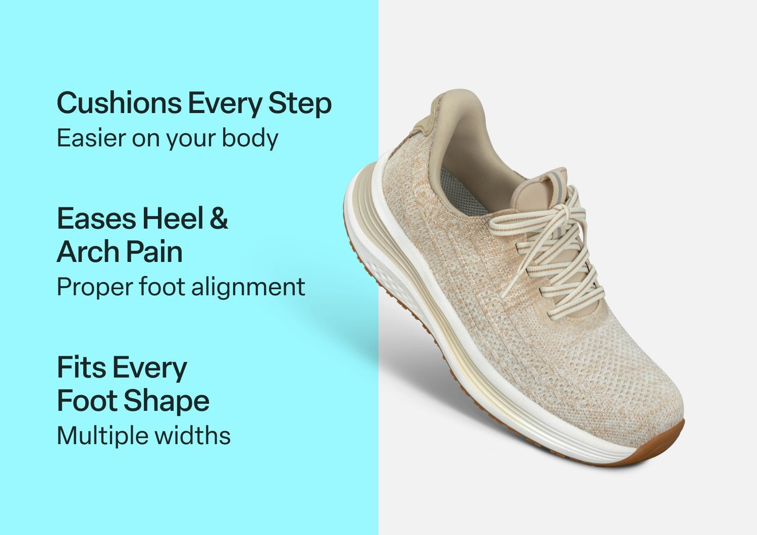 Orthofeet Nira Hands-Free Supportive Slip-On Women's Sneakers - Blonde - Comfort Benefits - 2