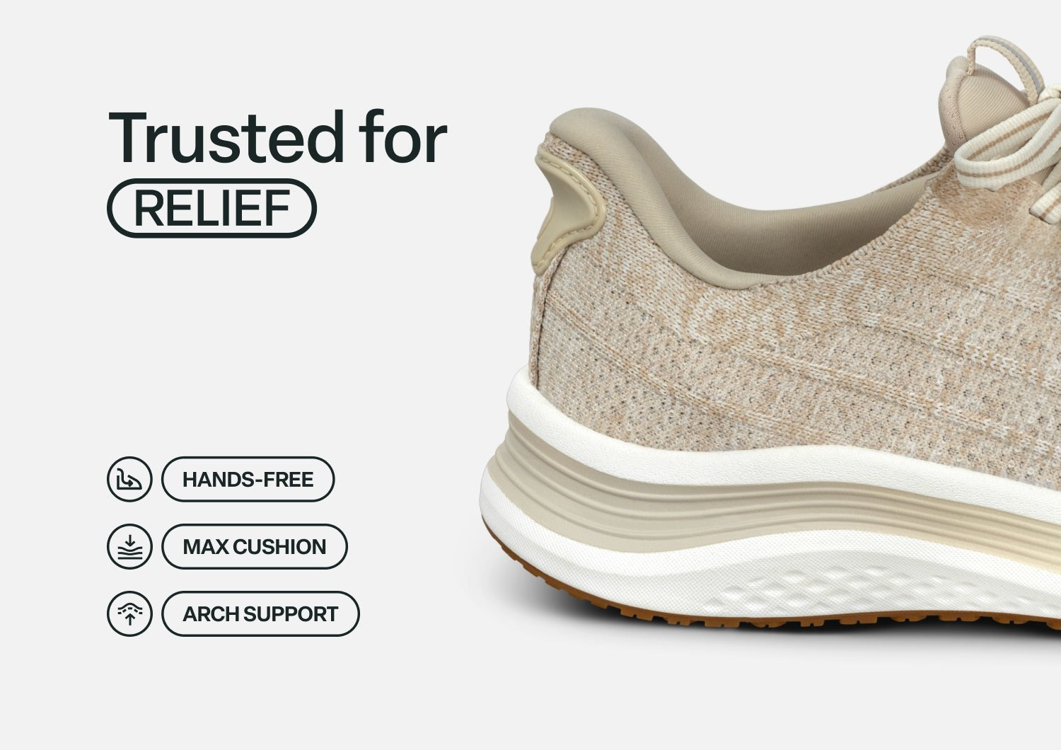 Orthofeet Nira Hands-Free Supportive Slip-On Women's Sneakers - Blonde - Feature Detail - 3