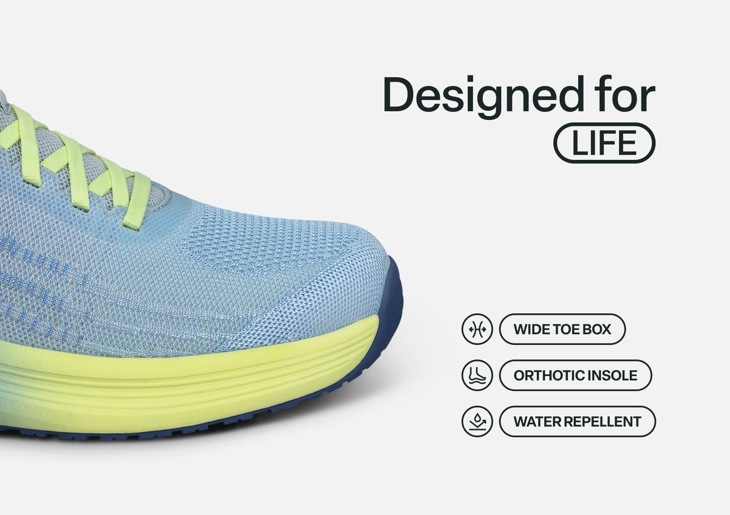 Orthofeet Nira Hands-Free Supportive Slip-On Women's Sneakers - Blue/yellow - Feature Detail - 4