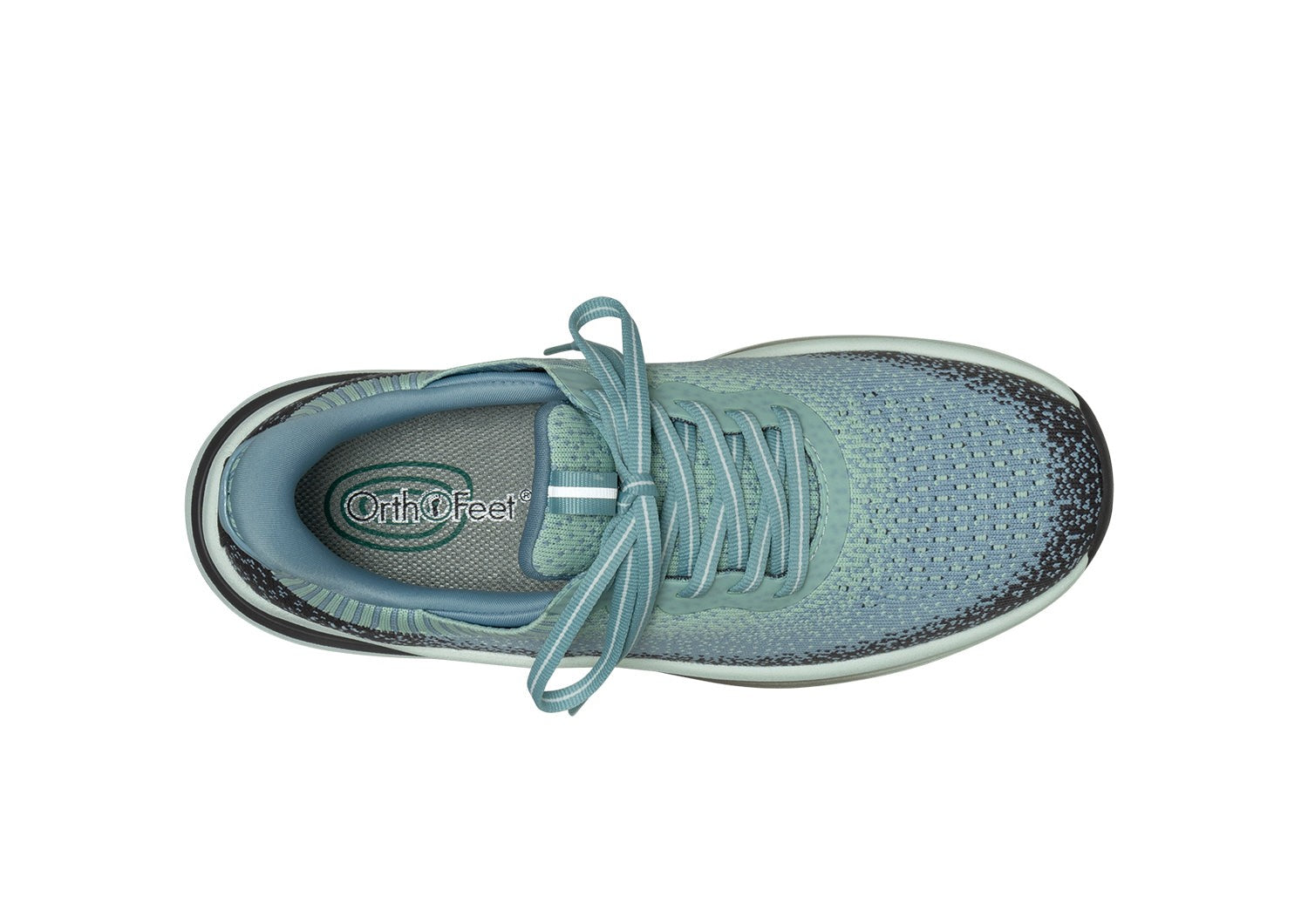 Orthofeet Nira Hands-Free Supportive Slip-On Women's Sneakers - Green/blue - Bird's Eye View - 5