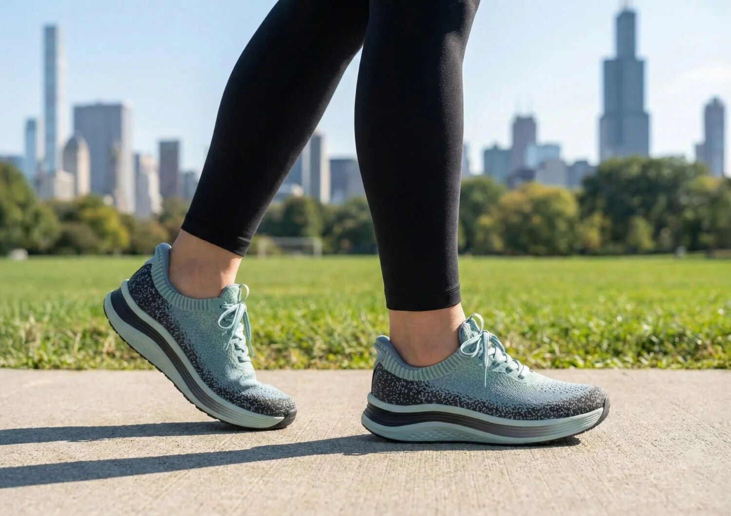 Orthofeet Nira Hands-Free Supportive Slip-On Women's Sneakers - Green/blue - Lifestyle View - 7