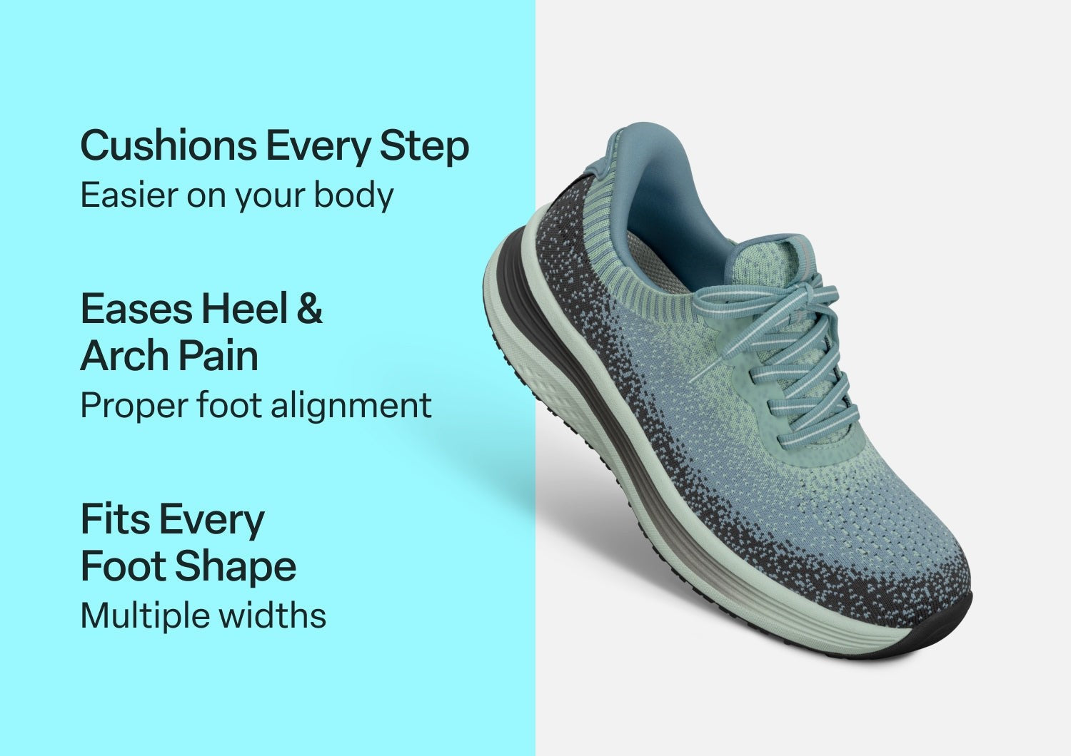 Orthofeet Nira Hands-Free Supportive Slip-On Women's Sneakers - Green/blue - Comfort Benefits - 2