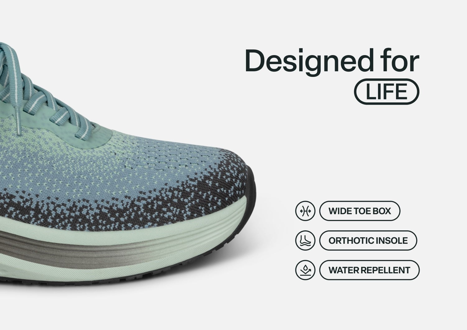Orthofeet Nira Hands-Free Supportive Slip-On Women's Sneakers - Green/blue - Feature Detail - 4