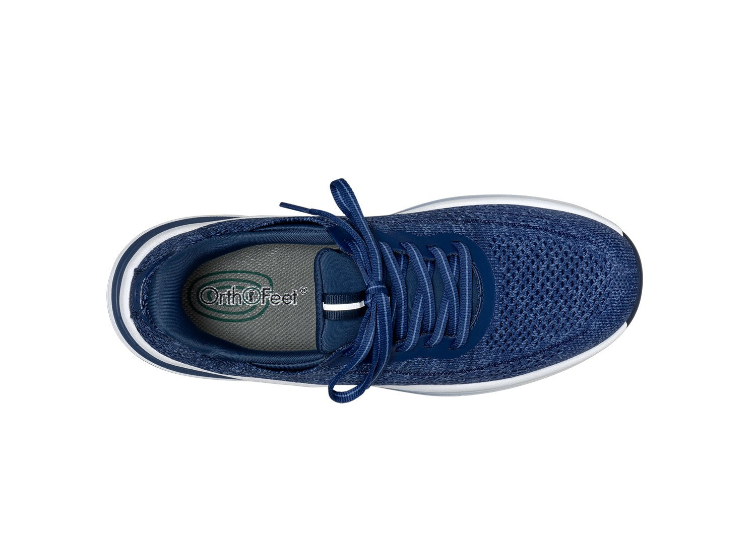 Orthofeet Nira Hands-Free Supportive Slip-On Women's Sneakers - Indigo - Bird's Eye View - 5