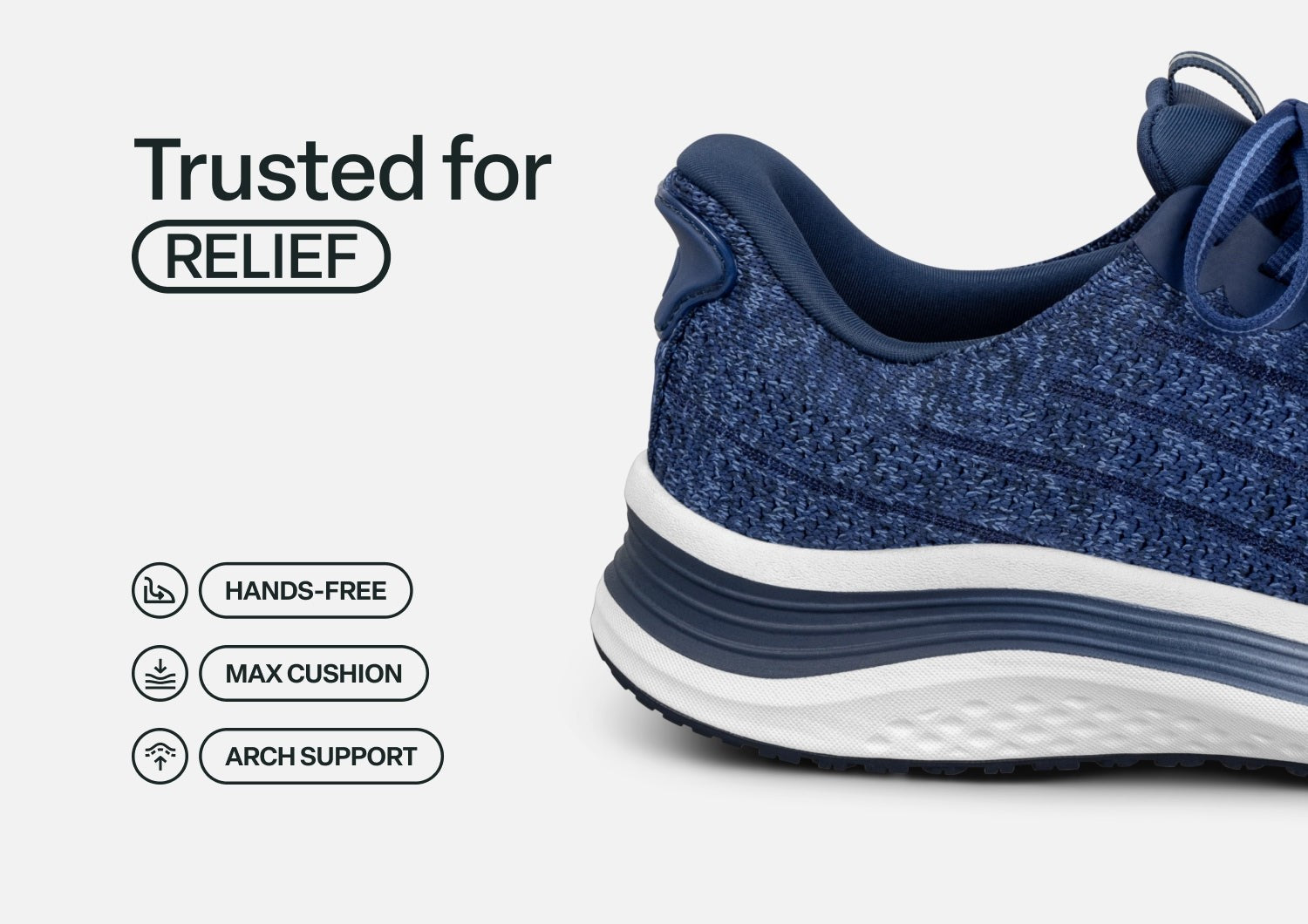 Orthofeet Nira Hands-Free Supportive Slip-On Women's Sneakers - Indigo - Feature Detail - 3