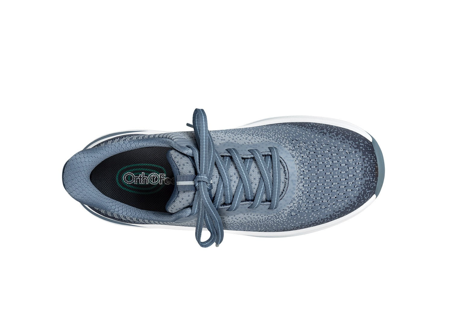 Orthofeet Nira Hands-Free Supportive Slip-On Women's Sneakers - Slate Blue - Bird's Eye View - 5