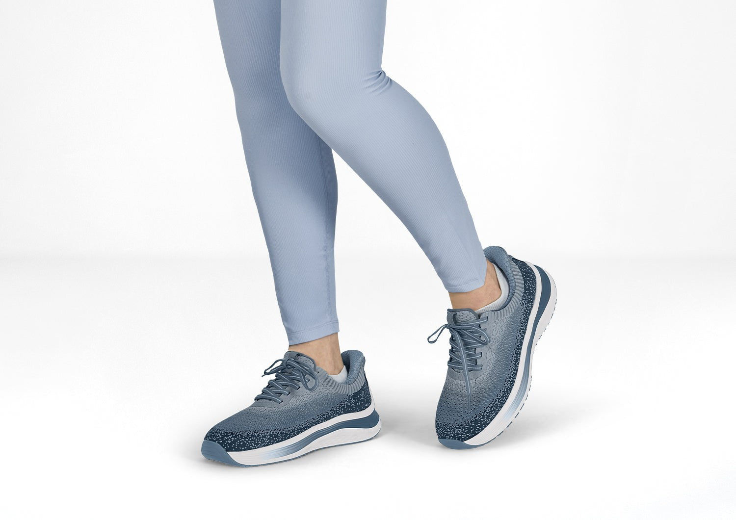 Orthofeet Nira Hands-Free Supportive Slip-On Women's Sneakers - Slate Blue - Lifestyle View - 8