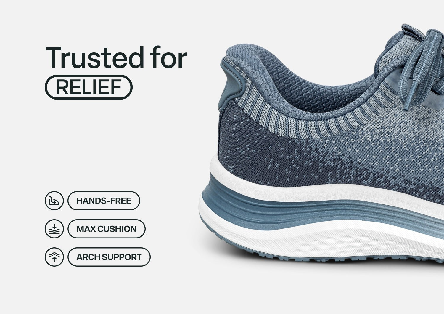 Orthofeet Nira Hands-Free Supportive Slip-On Women's Sneakers - Slate Blue - Feature Detail - 3