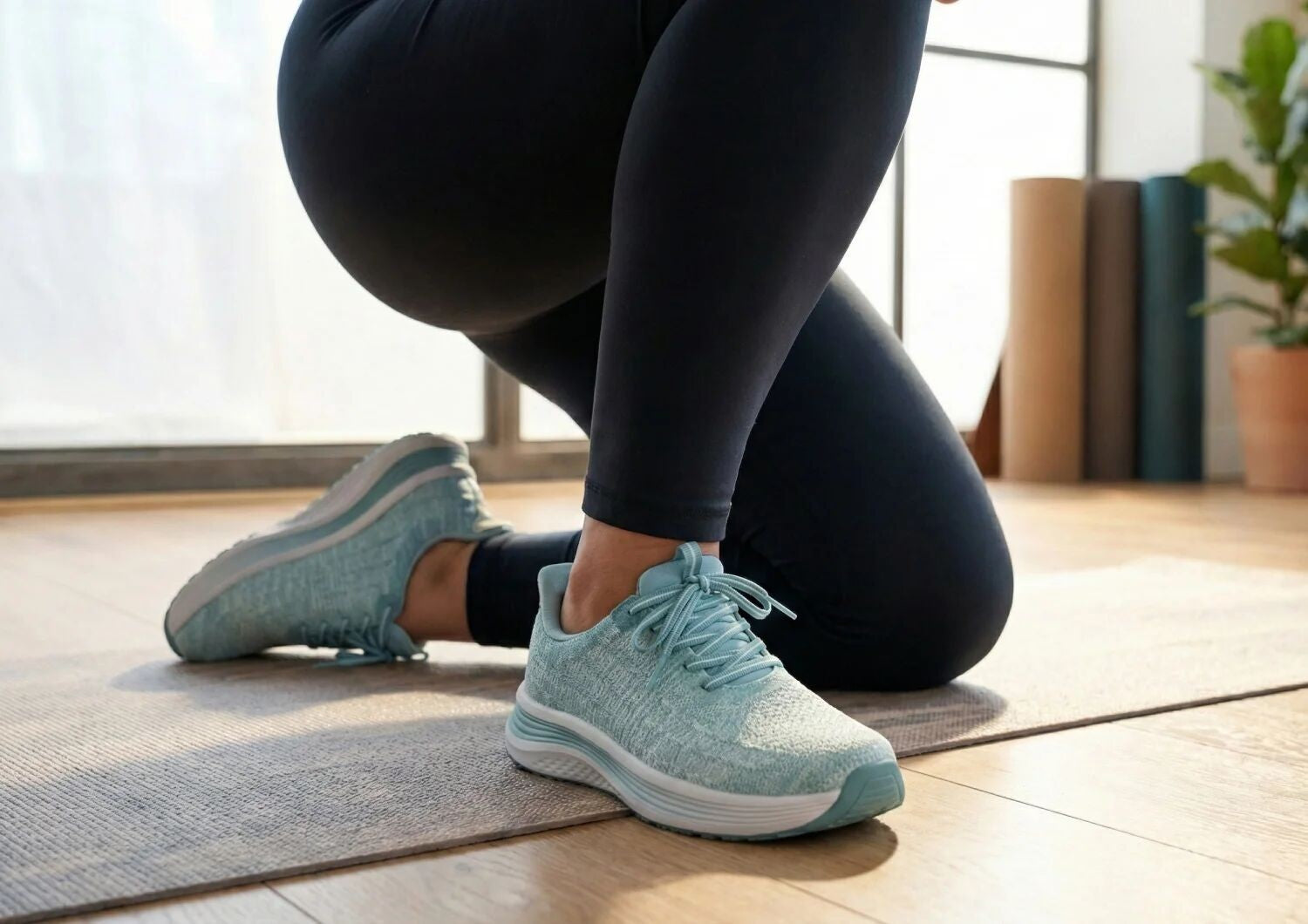 Orthofeet Nira Hands-Free Supportive Slip-On Women's Sneakers - Turquoise - Lifestyle View - 7