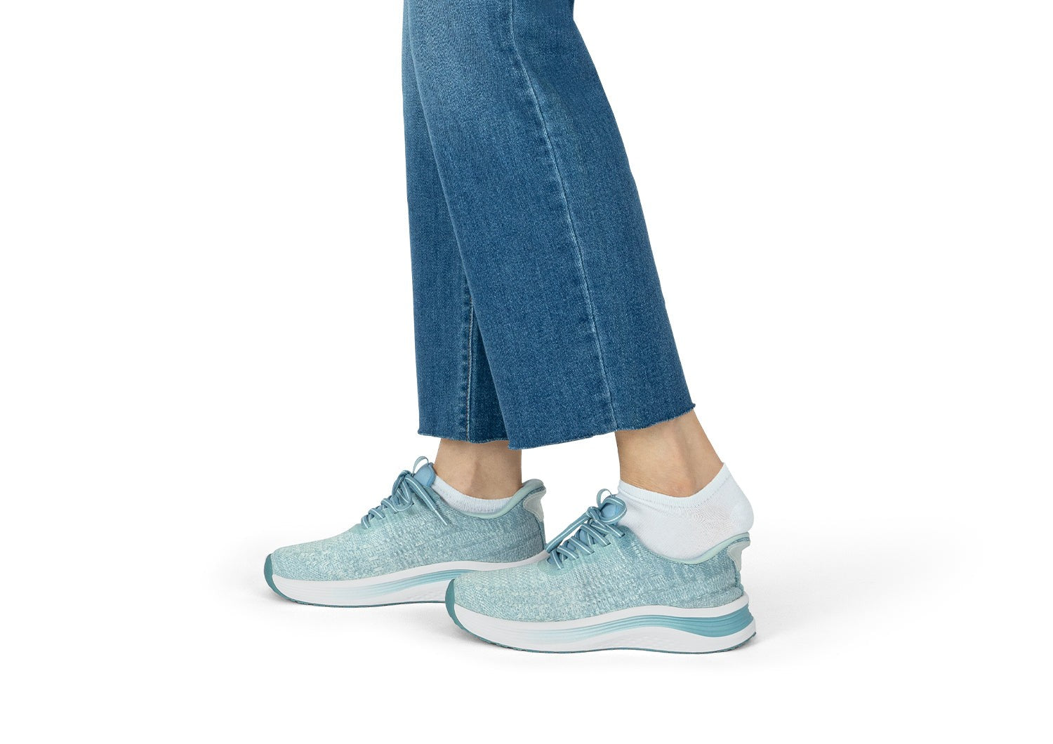 Orthofeet Nira Hands-Free Supportive Slip-On Women's Sneakers - Turquoise - Lifestyle View - 8